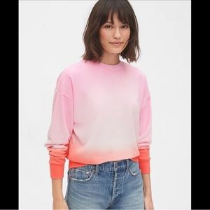 Gap tie dye cropped sweatshirt in French terry in pink ombré